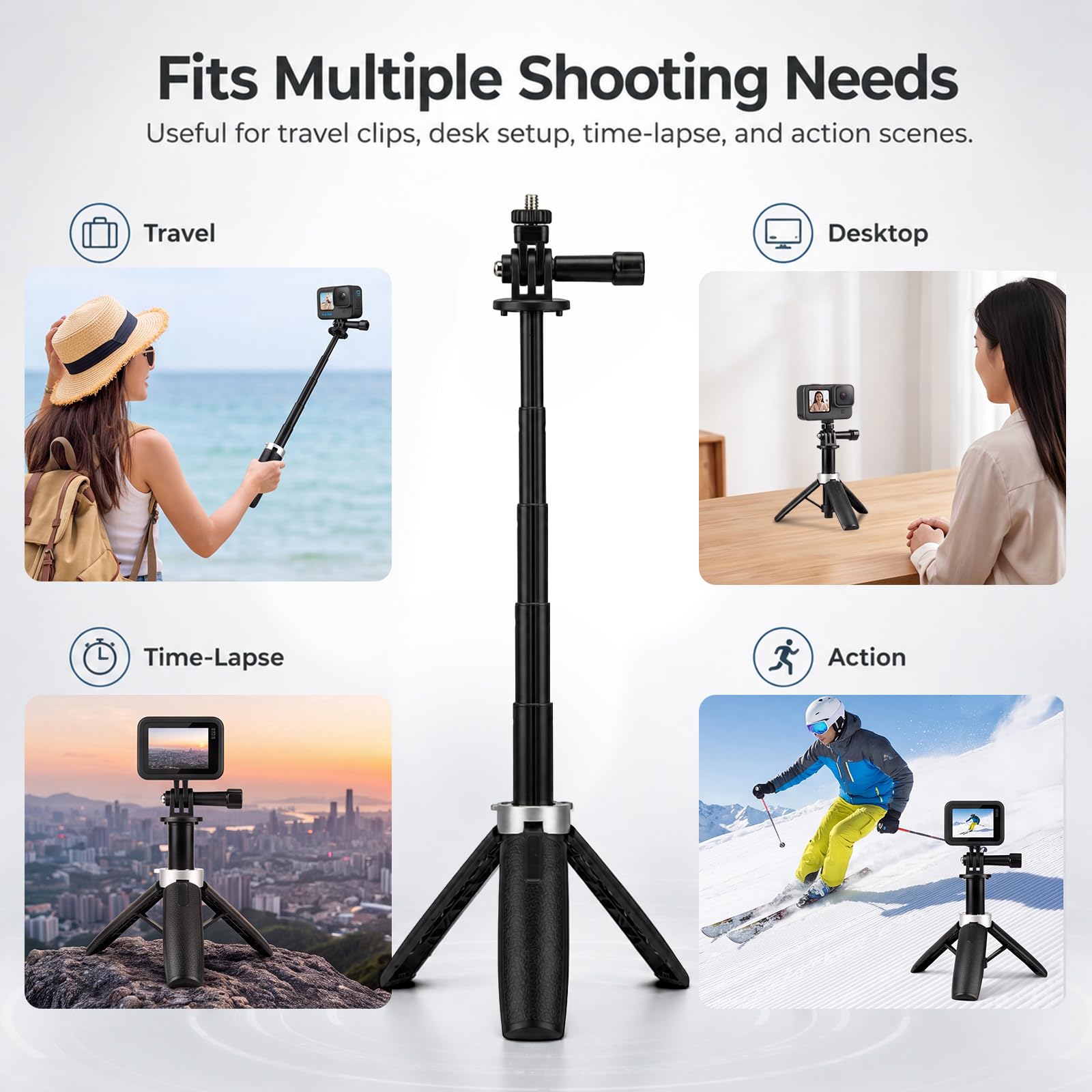 Mini Extendable Tripod Foldabl - огляд і ціна Gopro Action Camera Hero 12 Black