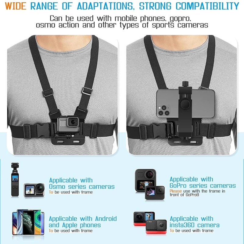 Phone Chest Strap Mount Belt f - огляд і ціна Gopro Action Camera Hero 12 Black